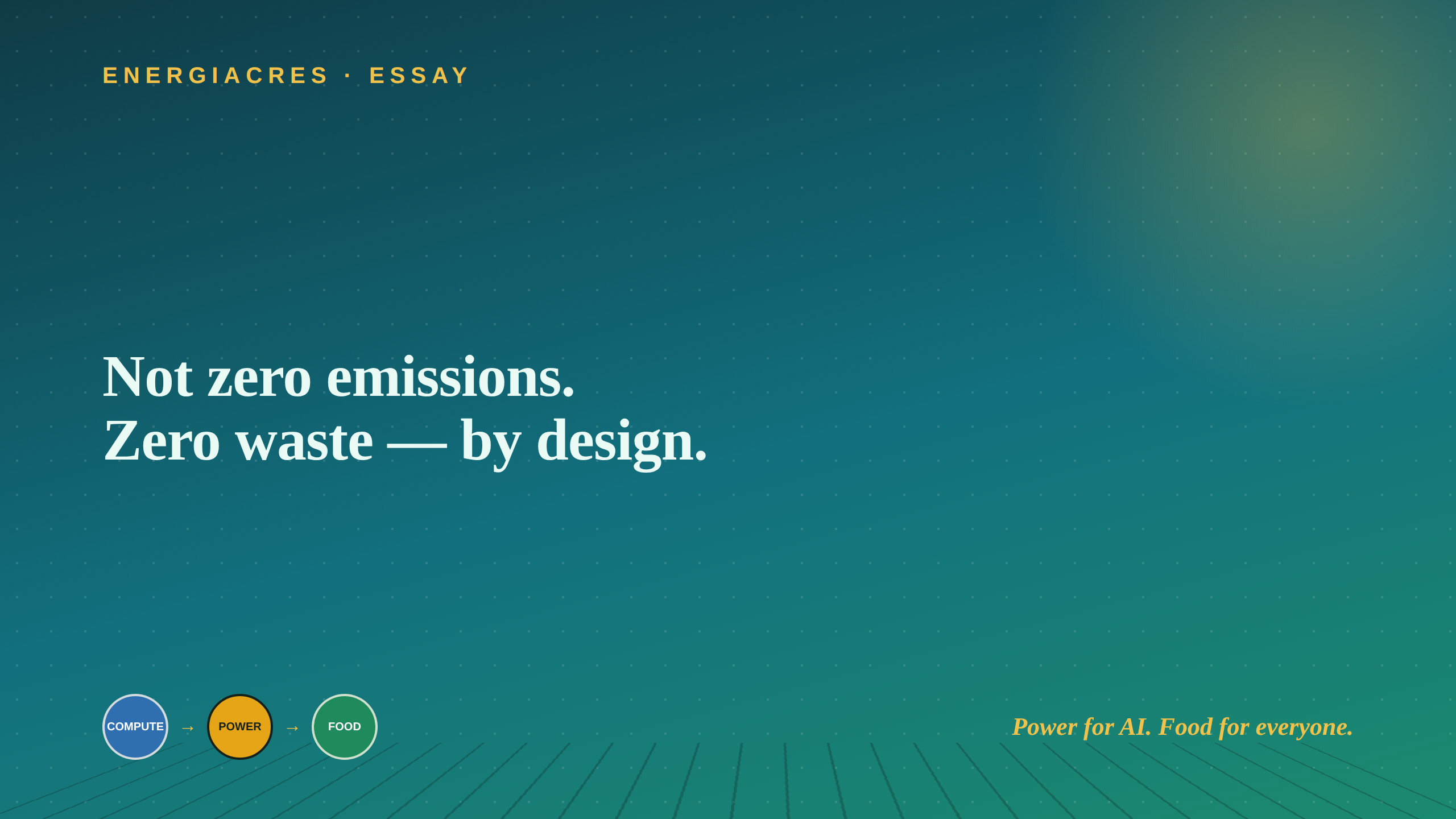 EnergiAcres essay — Nothing Leaves the Fence Line.