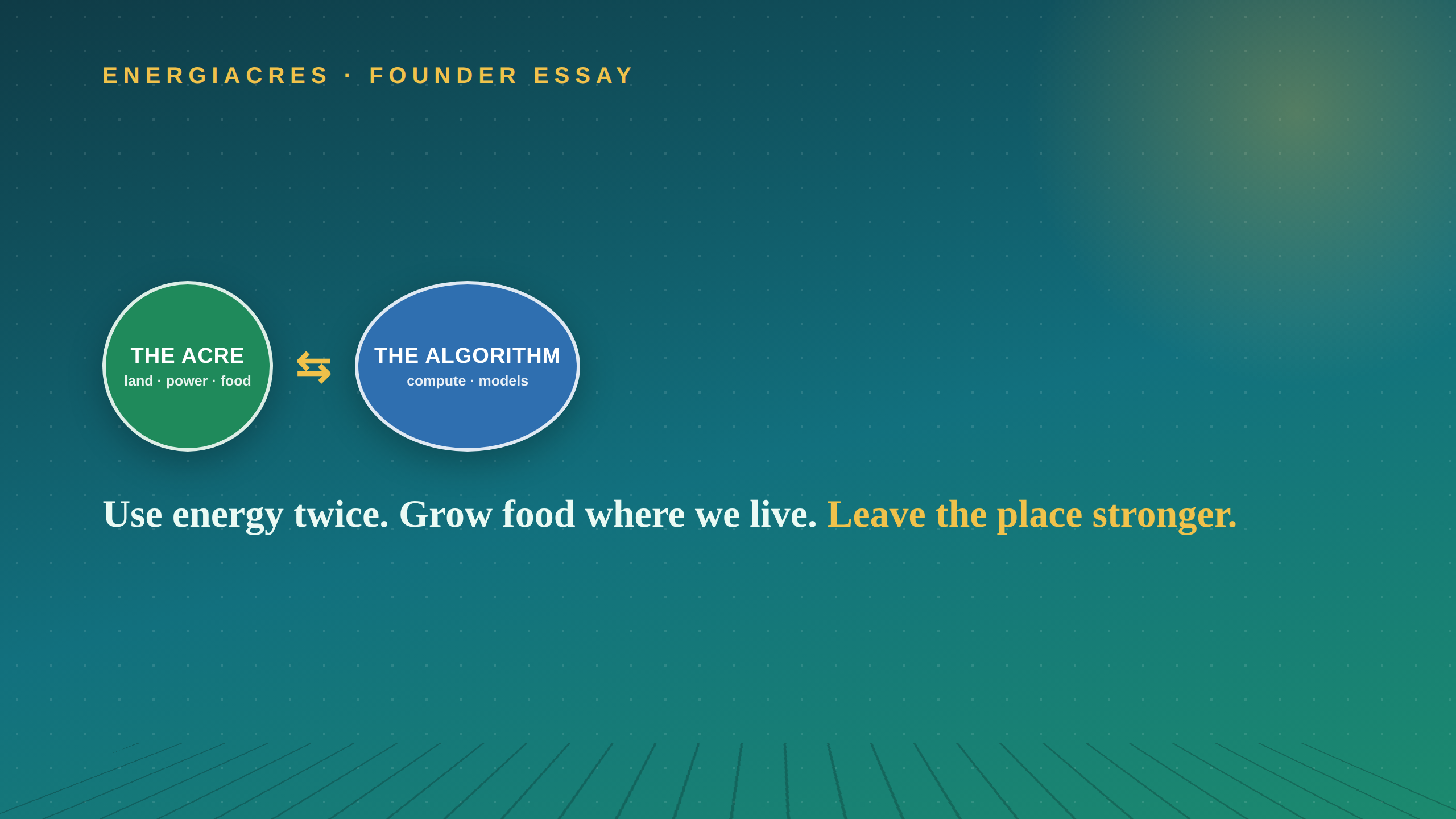 The acre and the algorithm — land, power and food coupled with compute.
