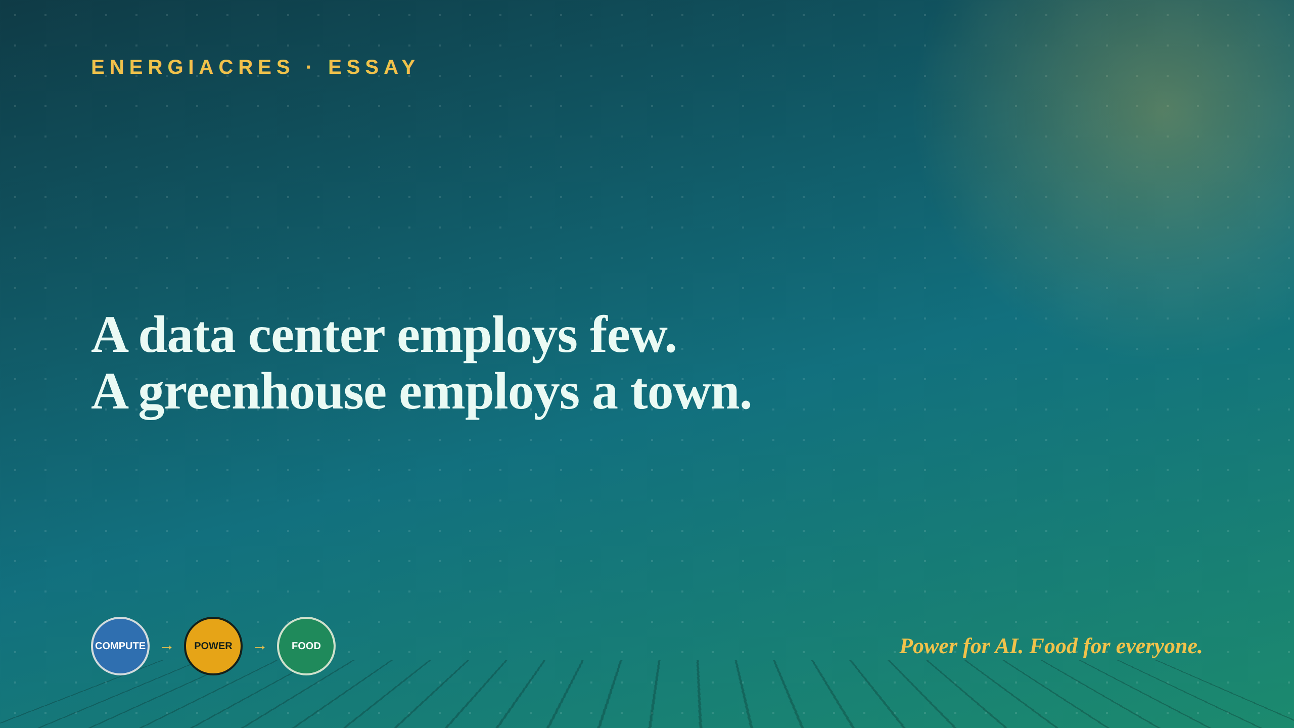 EnergiAcres essay — The Jobs the Other Two Can't Make.