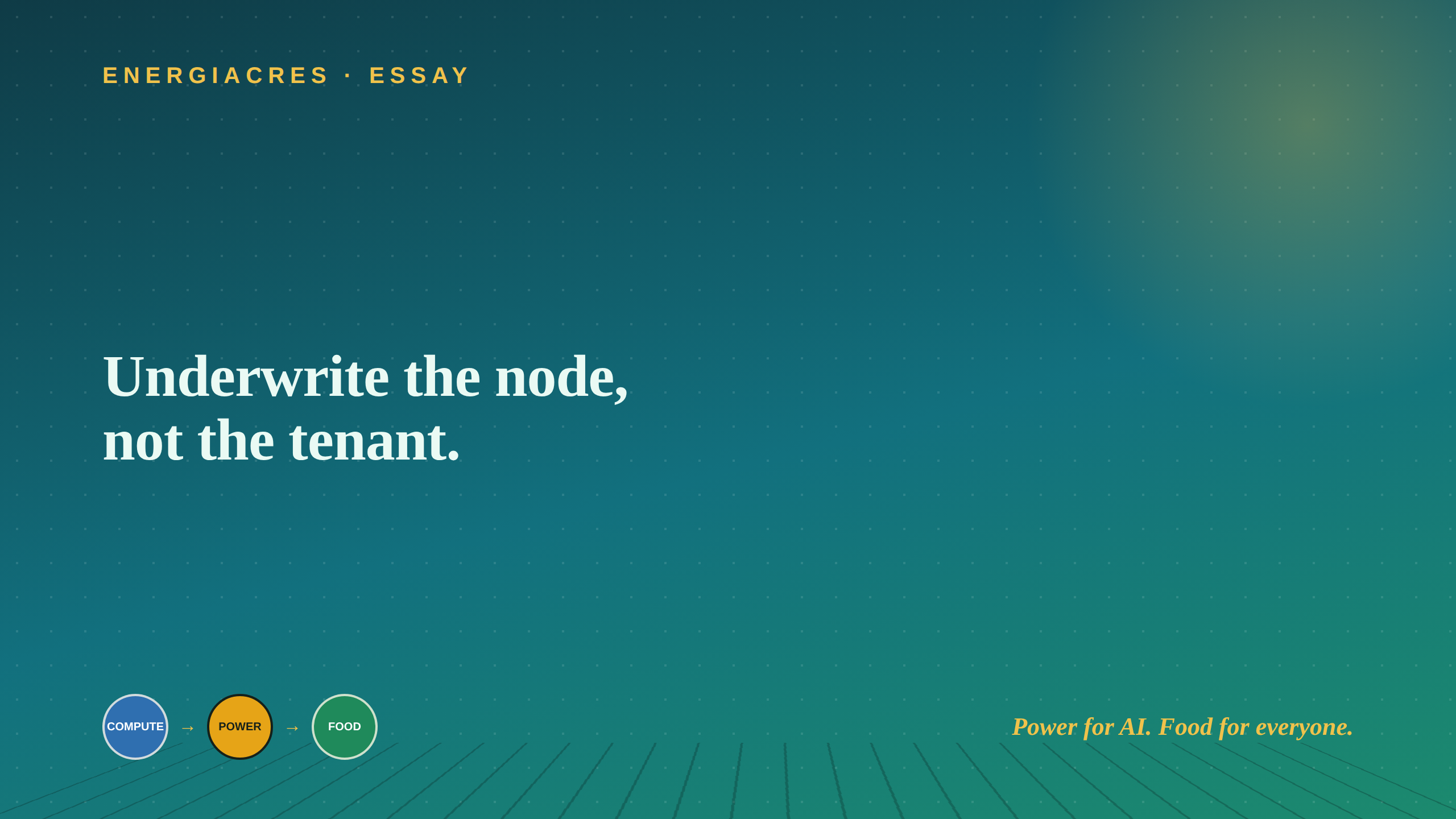 EnergiAcres essay — The 30-Year Asset in a 3-Year Industry.