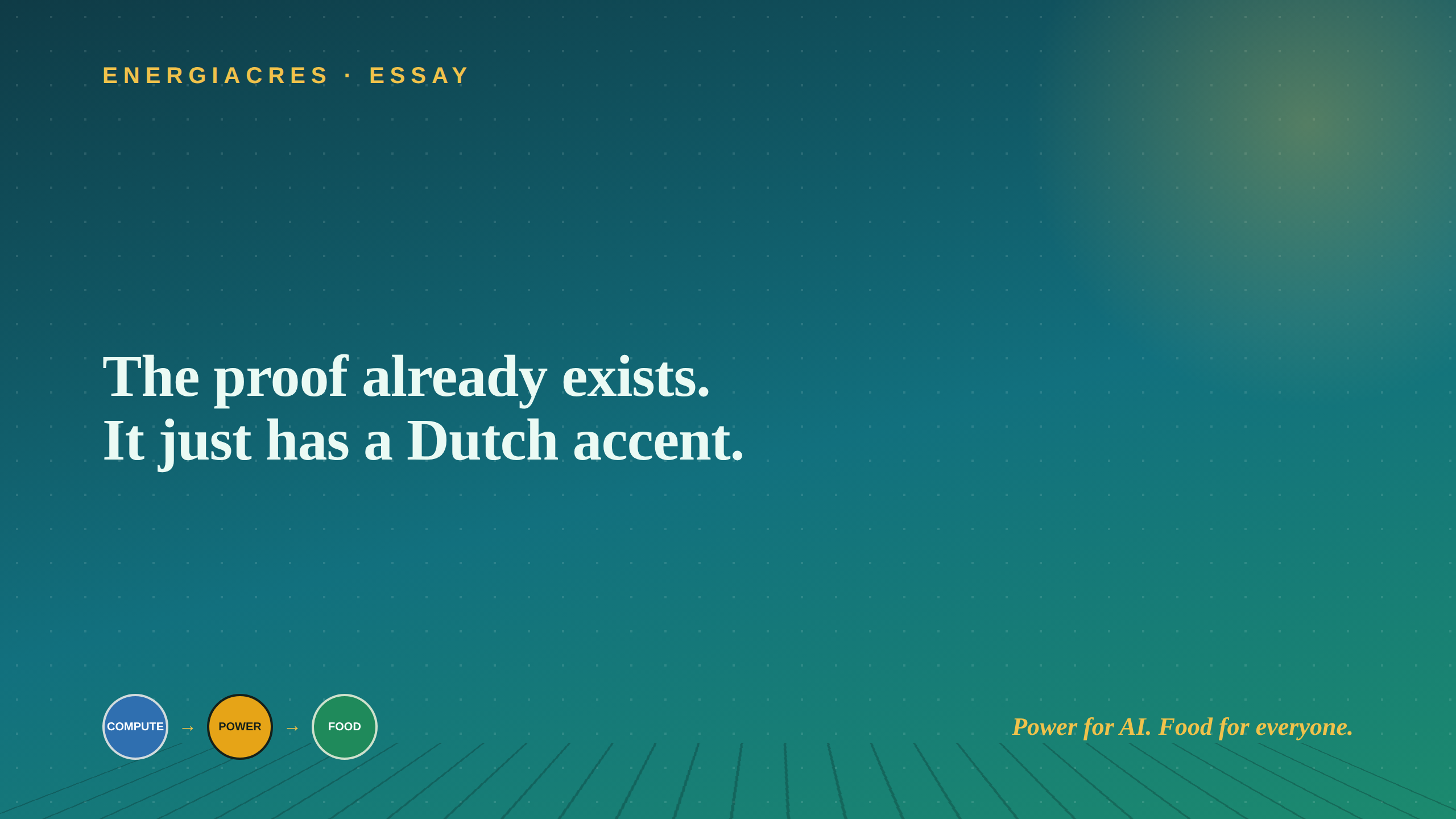 EnergiAcres essay — What the Dutch Figured Out.